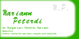 mariann peterdi business card